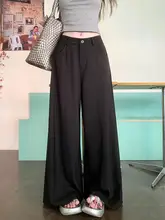 高級感のあるグレーのスーツパンツ【夏用・ハイウエスト・フィット・ワイドレッグ】（セットアップ対応）