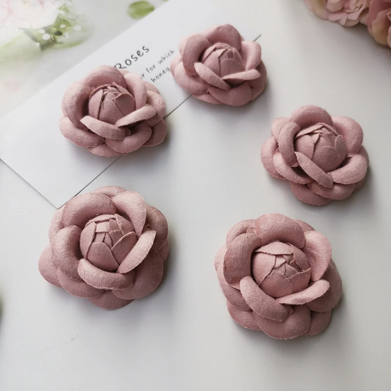 5cm 立体椿の花 ダブルフェイスファブリック：DIY装飾素材の使い方と実用性