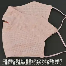 鼻出しデザインのUVカット薄型マスク【夏用・通気性・男女兼用・氷丝素材】