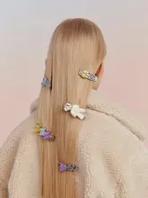 クマデザインのジェリーヘアクリップ【ユニークなスタイル・サイド用・七夕ギフト】