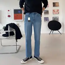 クラシックデザインのストレートジーンズ【ウォッシュ加工・ルーズフィット・メンズ用】（セットアップ対応）