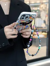 火山石デザインのスマホ用吊り下げストラップ【かわいい笑顔モチーフ・ショートタイプ・iPhoneケース対応】
