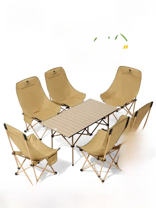 Camel アウトドア用 折りたたみ式テーブル＆チェアセット【携帯便利・ピクニック用】（セットアップ対応）