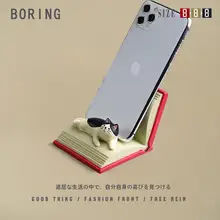 猫デザインの本型スマホスタンド【家庭やオフィスのデスク装飾に最適】
