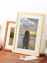 シンプルな黒の木製壁掛けフレーム【四季の絵画やポスターに最適】