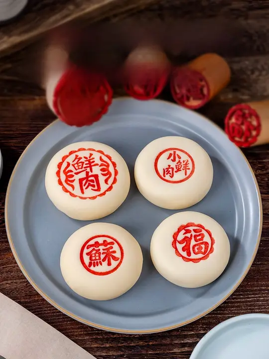 木製の中華風焼き菓子型【肉まん・月餅用・抜型】