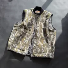 樹木柄迷彩刺繍ライダースベスト