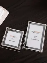 フィーリングホーム 北欧風シンプルデザインのアートガラスフォトフレーム【銀色金属製・卓上用】