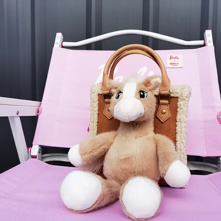 トートバッグ ショルダーバッグ 2WAY レディース ぬいぐるみ モコモコ プラッシュ ポニー かわいい ミニ 春物
