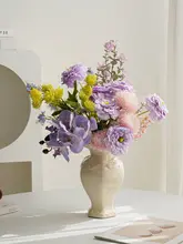 造花 花束 花瓶付き フラワーアレンジ リビング インテリア フレンチ風 上品 お正月 迎春
