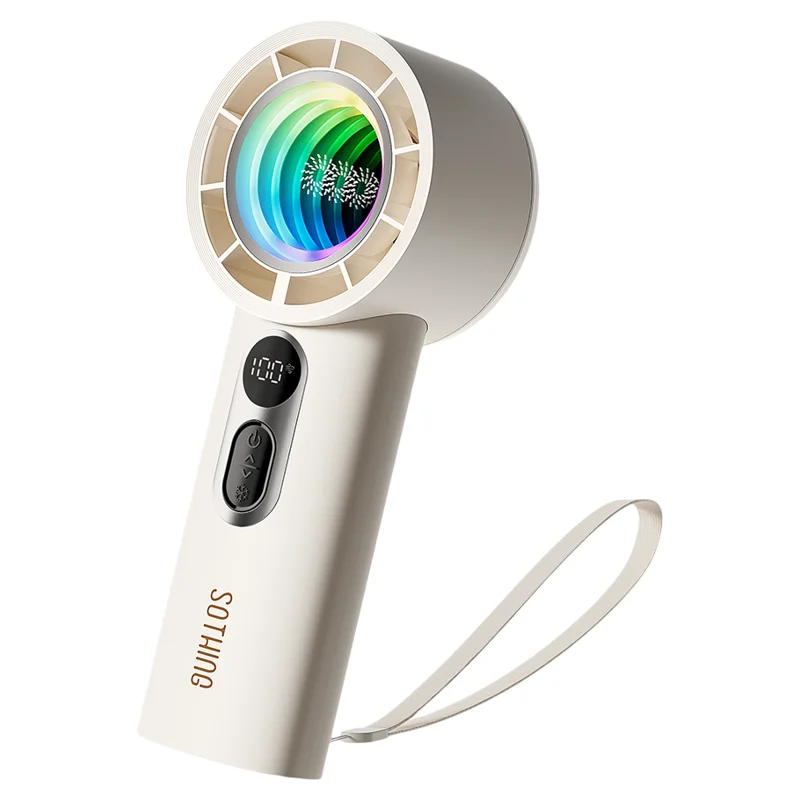 SOTHING 強力USB充電ハンディミニ扇風機【デスク用・静音・化粧鏡付き・アウトドア対応】
