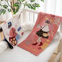 速乾性 全棉 大判フェイスタオル【三層ガーゼ・毛が抜けない・家庭用】