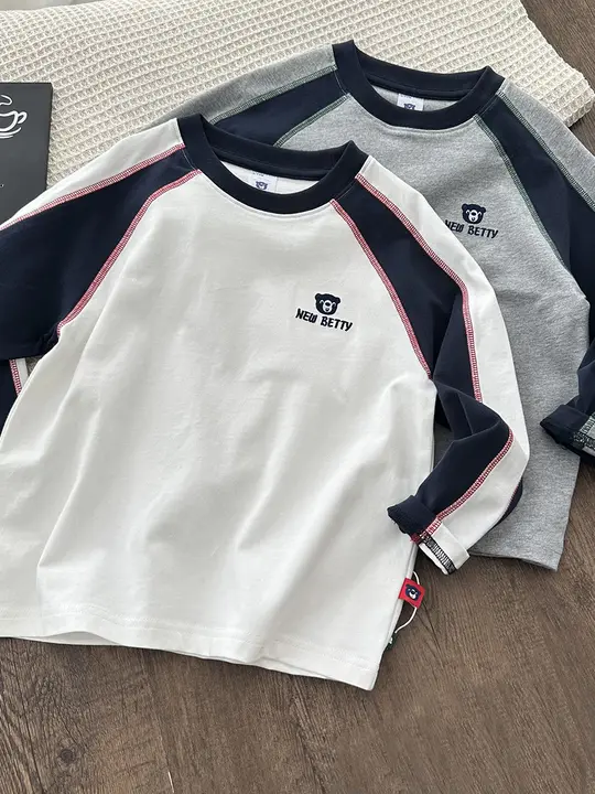 長袖Tシャツ キッズ ボーイズ パッチワーク インナー カジュアル 着回し 春 秋