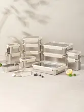 食品用ステンレス製保存容器【密閉・漏れ防止・大容量・お弁当やフルーツ収納に最適】