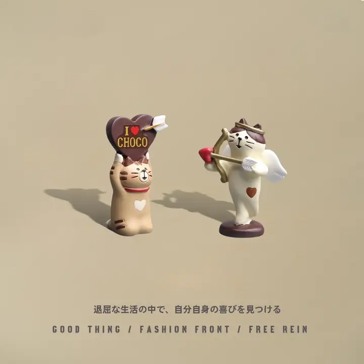 デスクトップ用クリエイティブキャラクター ミニレジン飾り【可愛いクマと猫・車載ギフトにも最適】