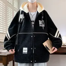 春秋用 メンズカジュアルジャケット【脱着可能なフード・ルーズフィット】（セットアップ対応）