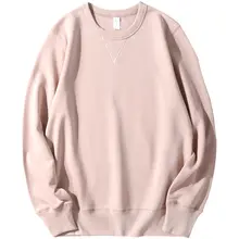 340gの厚手 薄ピンク色 クルーネックスウェットシャツ【ユニセックス・フィット・初秋向け】