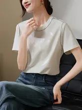 デザイン性が光る！コントラストカラーのラウンドネック半袖Tシャツ【ゆったりフィット・カジュアルコーデ】