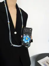 スマホケース 斜め掛けストラップ付き 四隅ストラップホール 手提げ 多機種対応 着回し ポータブル レディース