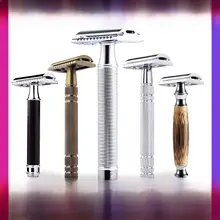 銅製ハンドル ステンレスのヴィンテージひげ剃り 二重刃 カミソリ 手動 ドイツ製