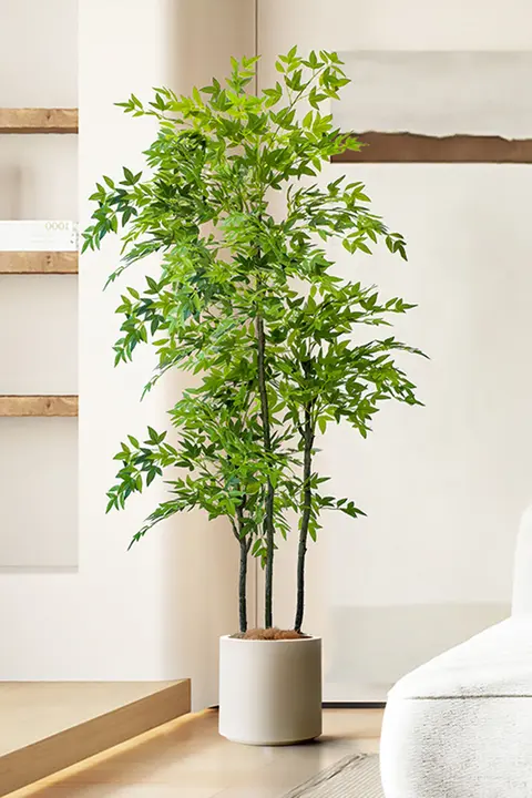 リアルな南天竹 鉢植え 屋内装飾 小物
