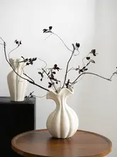 高級感ある陶製花瓶【フラワーアレンジメント・デスク装飾用・水耕栽培対応】