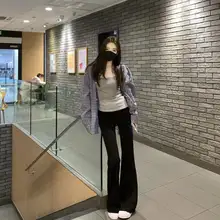 高身長向けヴィンテージ風フレアパンツ【極上の柔らかさ・フィット感・ヨガ用】（セットアップ対応）