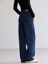 高腰デニムパンツ【ワイドレッグ・フィット・フラワープリント・レディース・ストレート】（セットアップ対応）