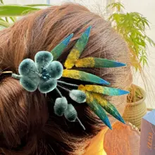 南京伝統のフェルトフラワーブローチ【女性用・ヘアピン・ヘアクリップ・古風デザイン・日常の贈り物】