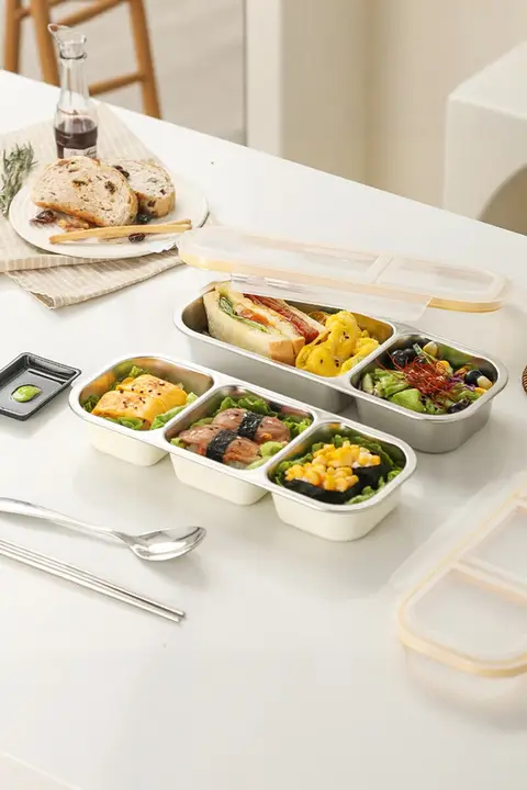 304不锈鋼製 お弁当用保鮮ボックス【冷凍庫対応・軽食用】
