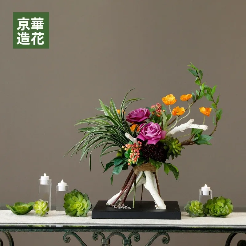 寄せ植え 室内向けの中華風人工観葉植物デスクフラワーアレンジメントセットの実用性と設置ガイド
