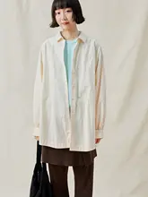 水洗いコットンの開襟シャツ【レディース・二色展開】