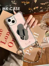 スマホケース 鏡付き チェーンストラップ 斜め掛け 手提げ 耐衝撃 ピンク おしゃれ ガーリー iPhone 18 17 16 14 13 Pro Max 対応