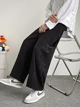メンズ ワイドレッグ カーゴパンツ【大口袋・余裕のあるフィット・九分丈】