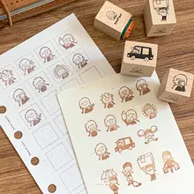 木製スタンプ【表情デザイン・メープル材使用】