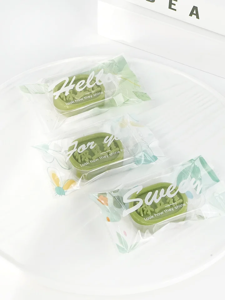 手作り緑豆ケーキ用包装袋【家庭用・100枚・食品グレード・厚手・透明トレー付き】