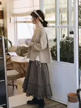 レディース 春用 不規則デザインの多層フリルスカート【フレンチスタイル・Aライン・レトロ・ゆったり】