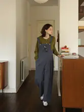 レトロデザインのサロペット【カレッジスタイル・ノースリーブ・秋冬用】（セットアップ対応）