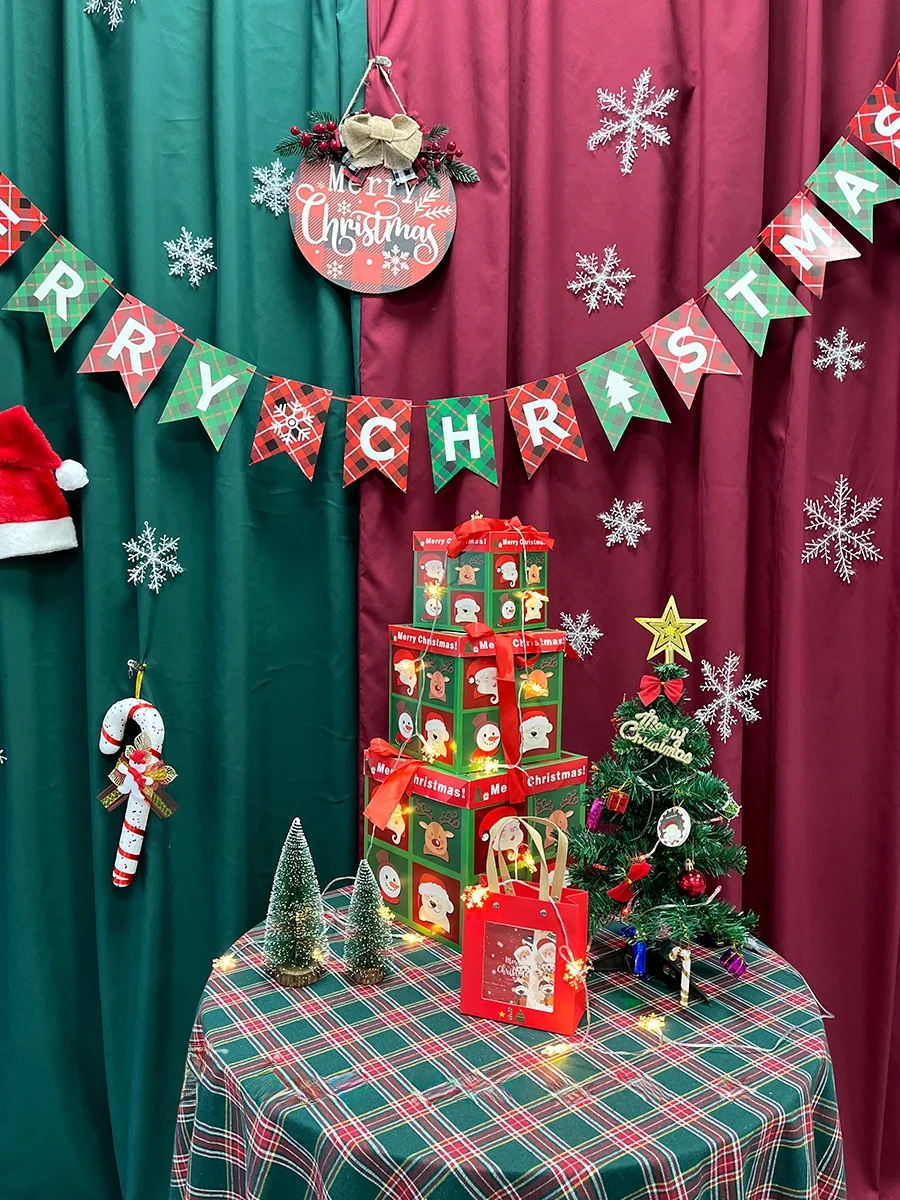 クリスマス写真撮影用デコレーションアイテム：雪花飾り・ギフトボックス・フォト背景セットの実用性とシーン適用