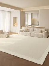 ラグ リビング 寝室 ソファ前 厚手 撥水 防汚 拭ける クリームベージュ 上品 お手入れ簡単