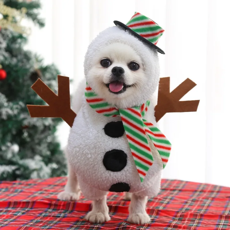 クリスマス用雪だるまデザインペット服：冬の写真撮影向けに最適なデザインとサイズ選定ガイド