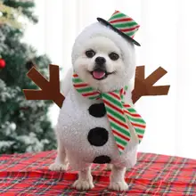 クリスマス用 雪だるまデザイン ペット服【犬猫用・冬用・写真撮影向け】