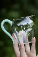 高透過ガラス製公道杯【加熱耐性・分茶器・手持ちハンドル付き・功夫茶具】