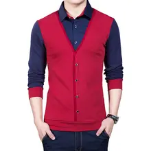 個性的デザインの長袖Tシャツ【シャツ襟・秋用・カジュアル】（セットアップ対応）