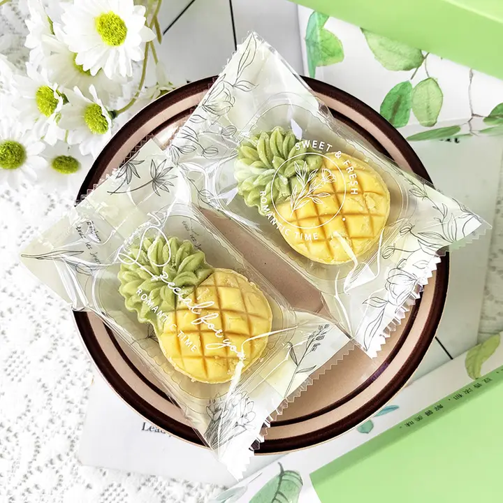 透明焼き菓子包装袋【緑豆糕・雪花酥・マドレーヌ・パイナップルケーキ用・加托付き】