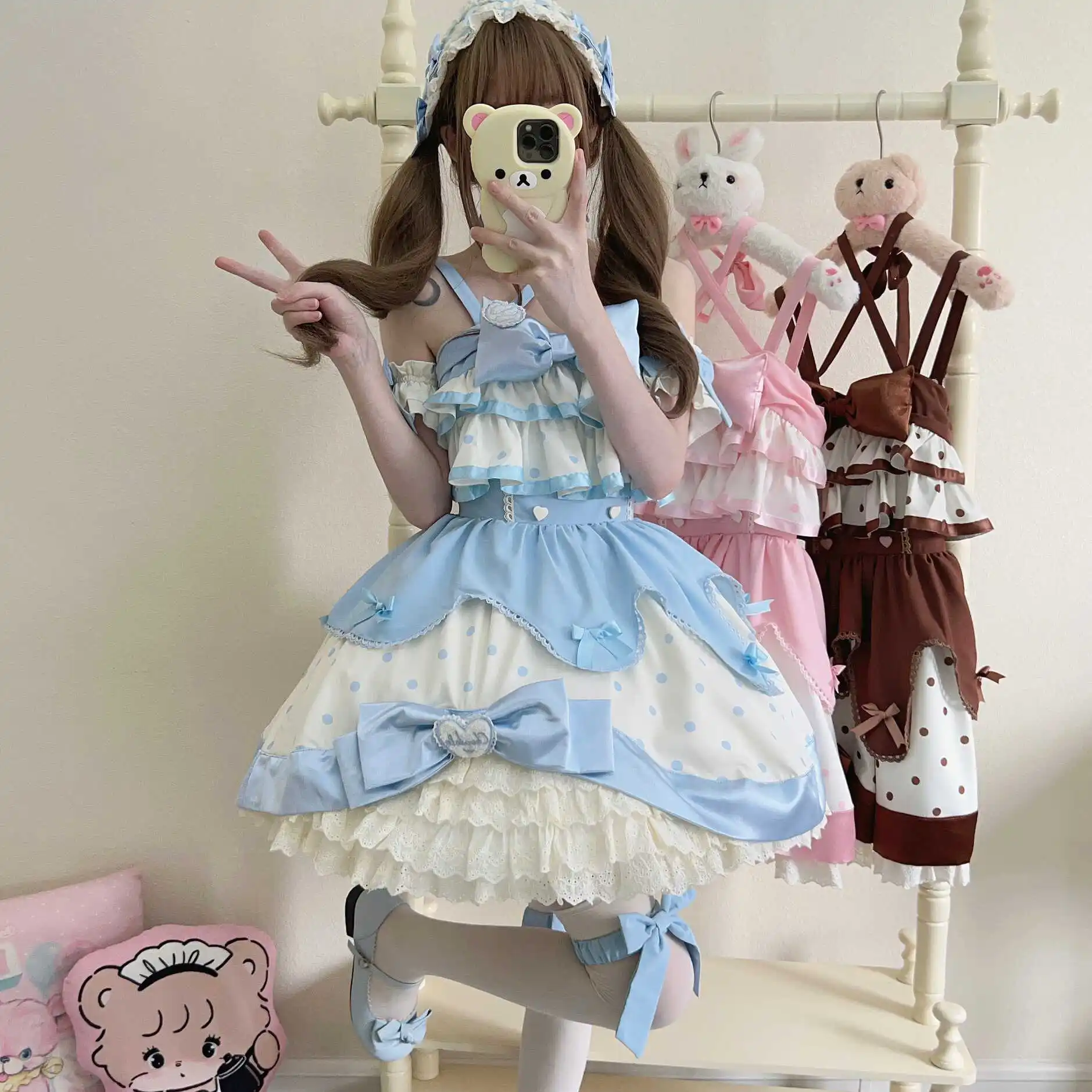 15cmぬい服 プリンセス プレゼント 3歳・4歳女児向け カジュアルなLolita風ジャンパースカート