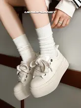 カジュアル厚底シューズ【男女兼用・通気性・キャンバス】