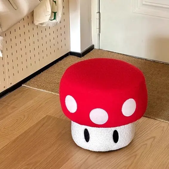 かわいいキノコ型毛布スツール【家庭用・子供用・ソファ横・コンパクトサイズ】