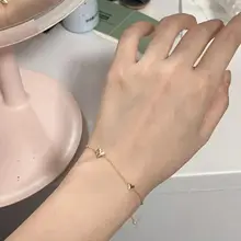 MINIハートブレスレット【１８Kゴールド・シンプルデザイン・女性向け】
