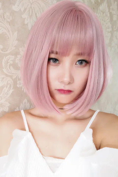 ボブヘアスタイル ウィッグ ショートヘア 全頭カバー 学生用 【アニメスタイル・リサ同様】